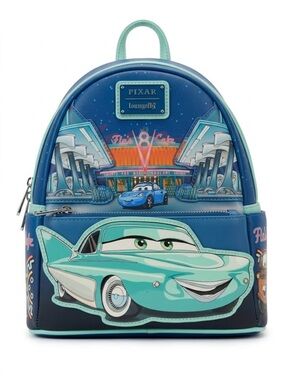 New Loungefly Blue & Mint Pixar Cars Mini Backpack